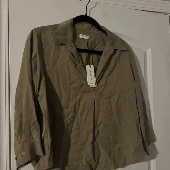 Army Green Aritzia Babaton Persona Blouse - Picture 3 of 4